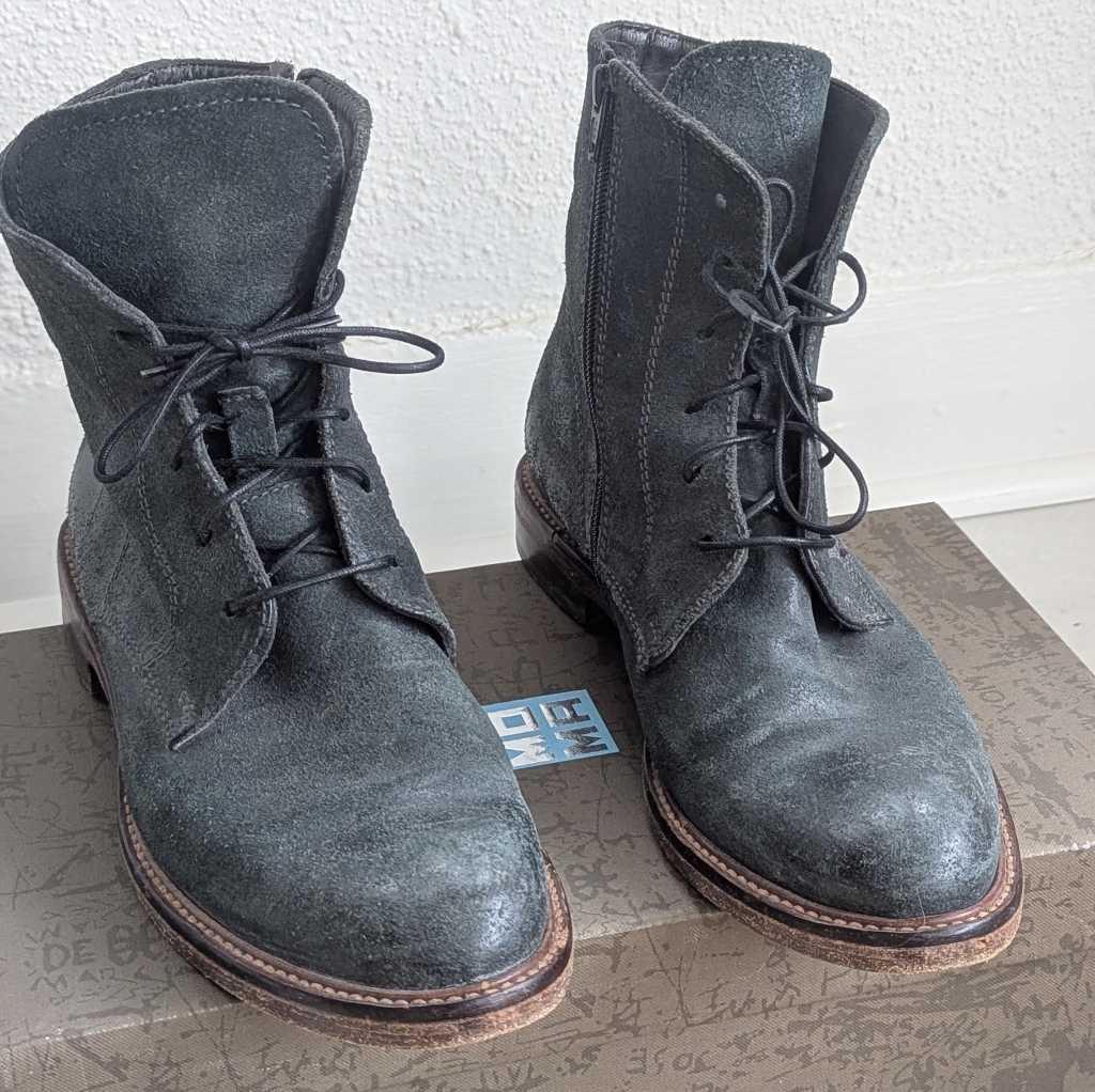 Moma Dark Green All Leather Boots Women's